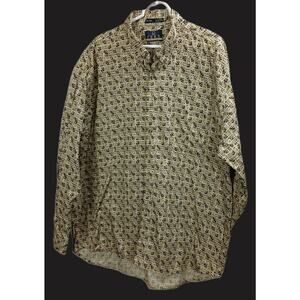 Men's ENRO Dress/Casual Long Sleeve Shirt/100% Cotton/ Geometric Pattern/2XLTall